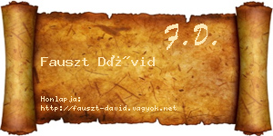 Fauszt Dávid névjegykártya