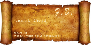 Fauszt Dávid névjegykártya